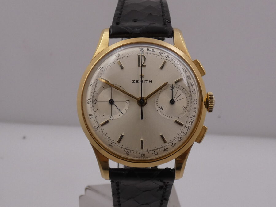 Zenith Stellina Cronografo Oro Massiccio 18Kt Anni 50's TOP CONDITION Carica Manuale WITH BOX - immagine 8