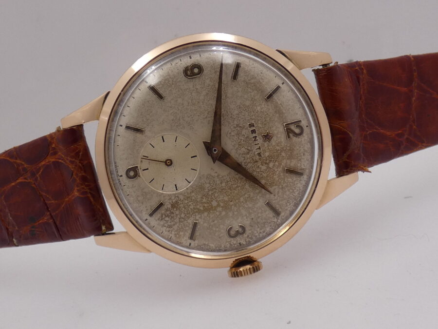 Zenith Stellina Jumbo 37mm Oro Rosa 18Kt Anno 1960 Carica Manuale Calibro 40 - immagine 8