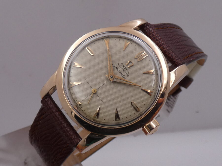 Omega Seamaster Vintage Honey Comb Dial Laminato Oro Rosa 18Kt Anno 1952 Automatic Bumper - immagine 8