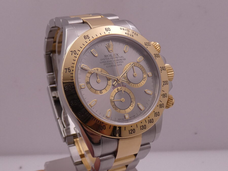 Rolex Daytona Cosmpograph 116523 Slim Hands BOX&PAPERS ITALIA 18Kt Gold&Steel 2004 Automatic - immagine 8