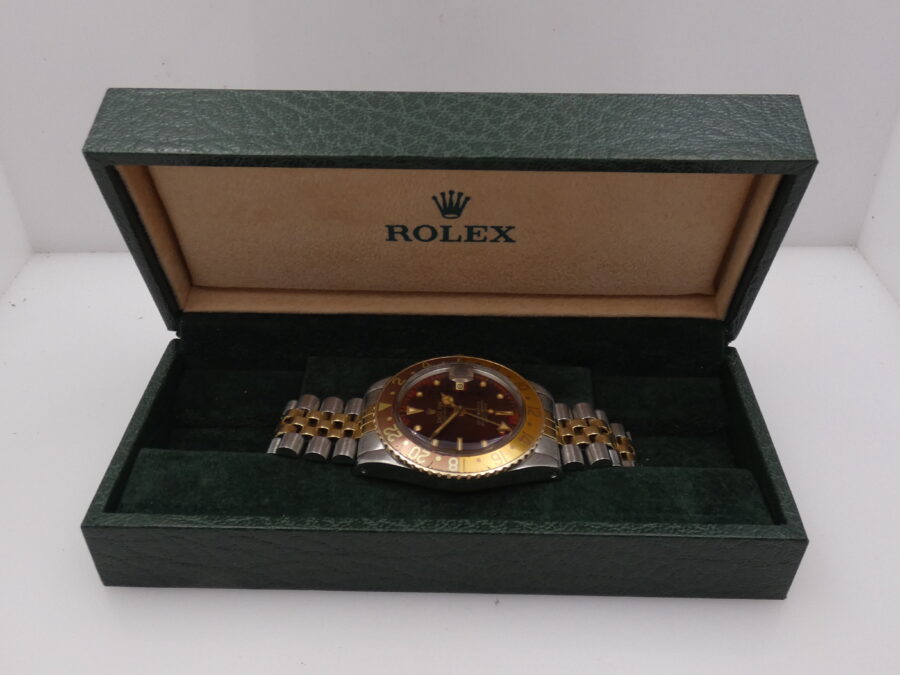 Rolex GMT-Master 16753 Occhio di Tigre SANGUE DI PICCIONE Nipple Dial Anno 1981 Acciaio & Oro 18Kt - immagine 8