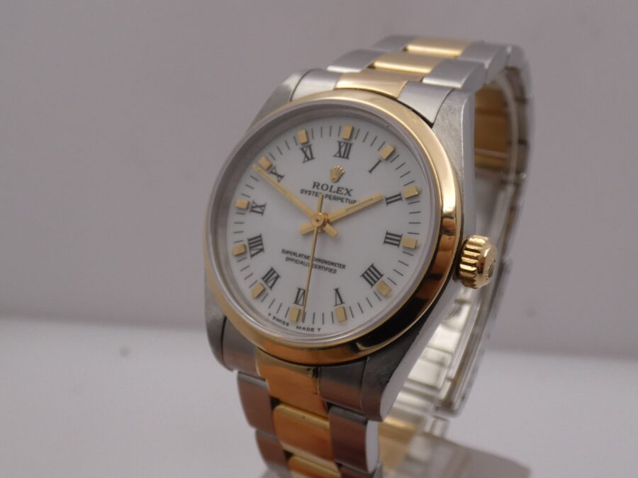 Rolex Oyster Perpetual 31 Mid-Size 67483 SENZA FORI Acciaio&Oro18Kt Anno 1998 Automatico WITH BOX - immagine 8