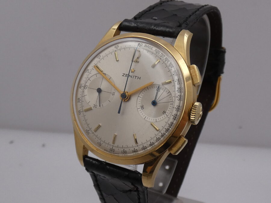 Zenith Stellina Cronografo Oro Massiccio 18Kt Anni 50's TOP CONDITION Carica Manuale WITH BOX - immagine 9