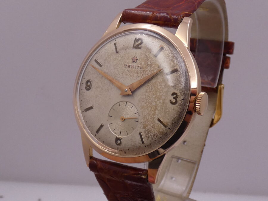 Zenith Stellina Jumbo 37mm Oro Rosa 18Kt Anno 1960 Carica Manuale Calibro 40 - immagine 9