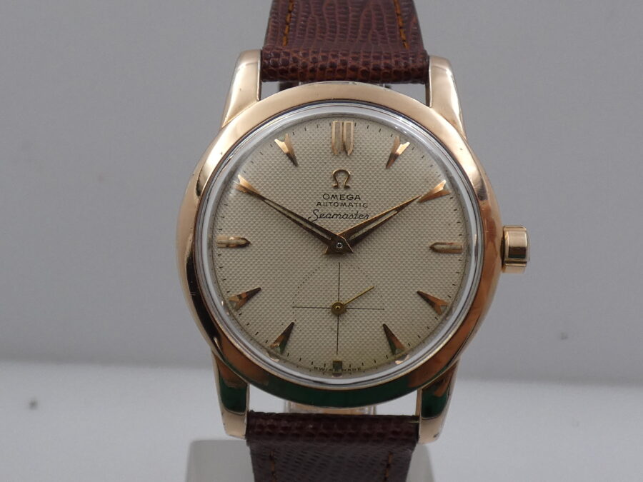 Omega Seamaster Vintage Honey Comb Dial Laminato Oro Rosa 18Kt Anno 1952 Automatic Bumper - immagine 9