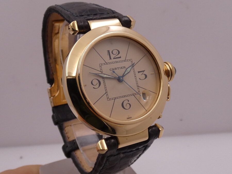 Cartier Pasha 38mm Oro Massiccio 18Kt  Anni 90's Automatico Con Scatola - immagine 9