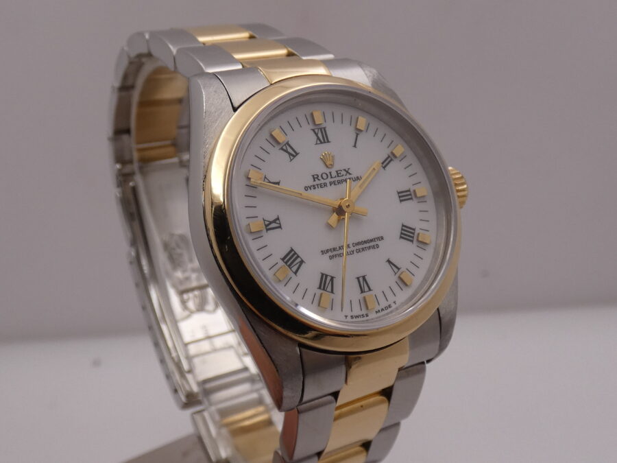 Rolex Oyster Perpetual 31 Mid-Size 67483 SENZA FORI Acciaio&Oro18Kt Anno 1998 Automatico WITH BOX - immagine 9