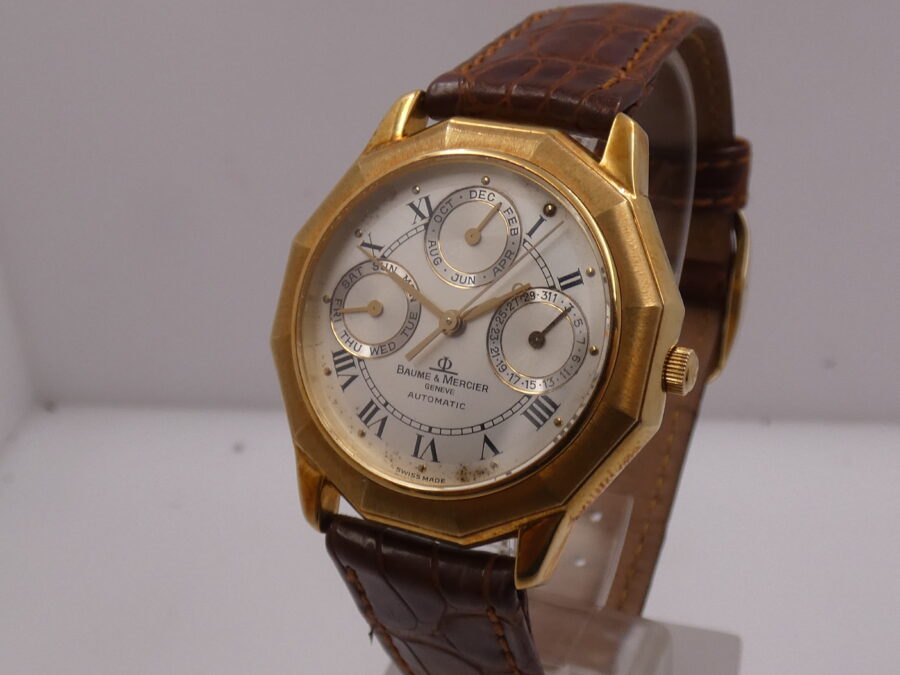 Baume & Mercier Riviera Complication Triple Date N.O.S. Oro 18Kt BOX&PAPERS LIMITED EDITION Anni 90 - immagine 9