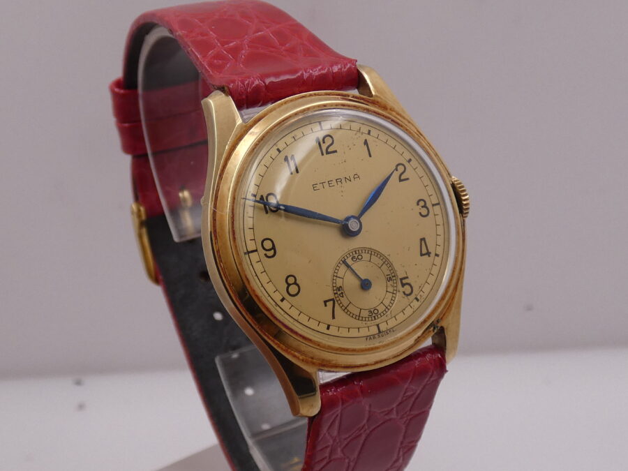 Eterna Calatrava ANNO 1938 MAI LUCIDATO Oro 14Kt Carica Manuale Condizioni TOP - immagine 11