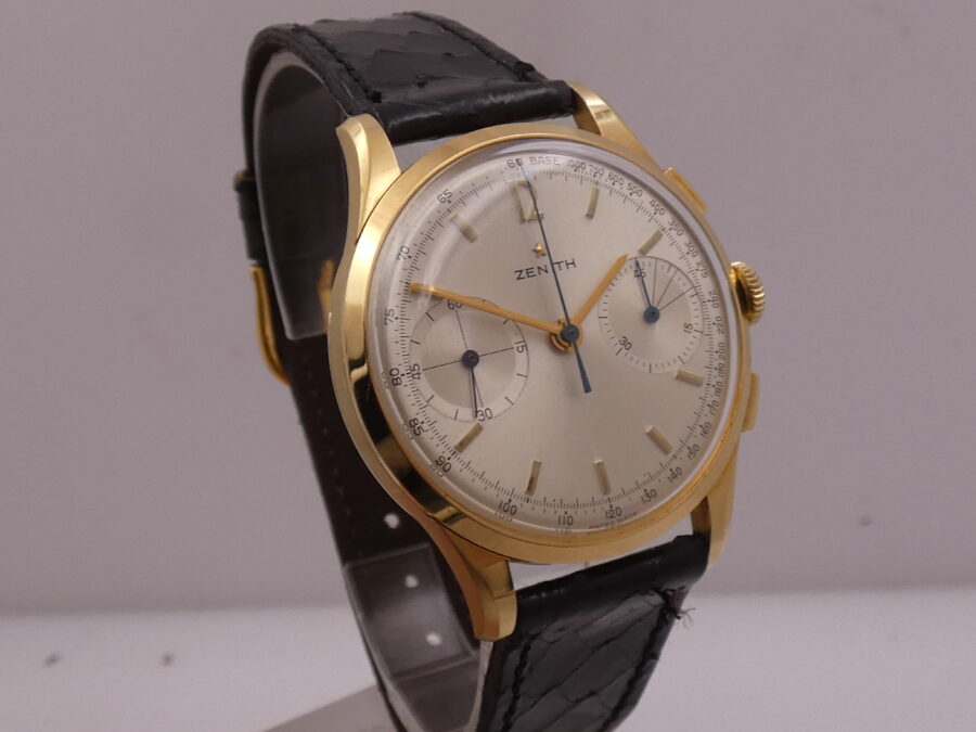 Zenith Stellina Cronografo Oro Massiccio 18Kt Anni 50's TOP CONDITION Carica Manuale WITH BOX - immagine 10