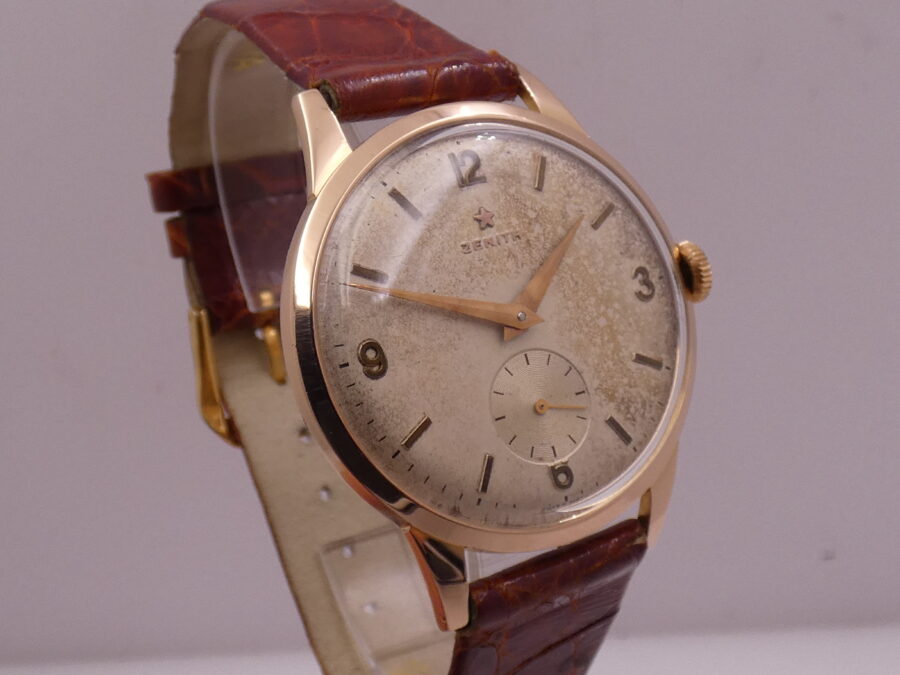 Zenith Stellina Jumbo 37mm Oro Rosa 18Kt Anno 1960 Carica Manuale Calibro 40 - immagine 10