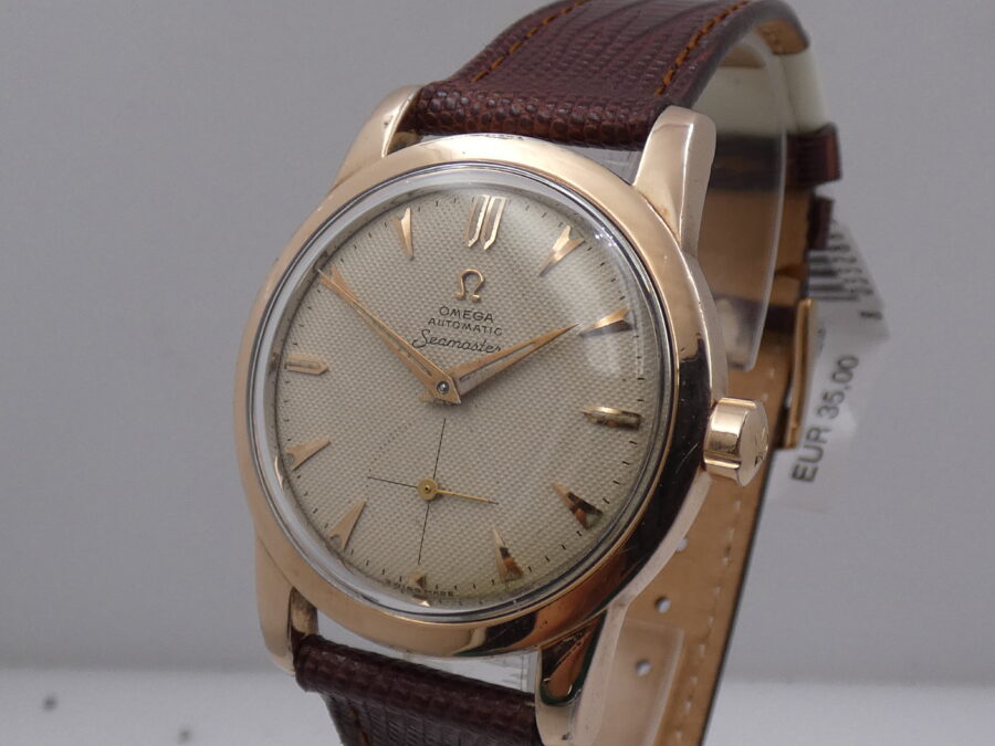 Omega Seamaster Vintage Honey Comb Dial Laminato Oro Rosa 18Kt Anno 1952 Automatic Bumper - immagine 10