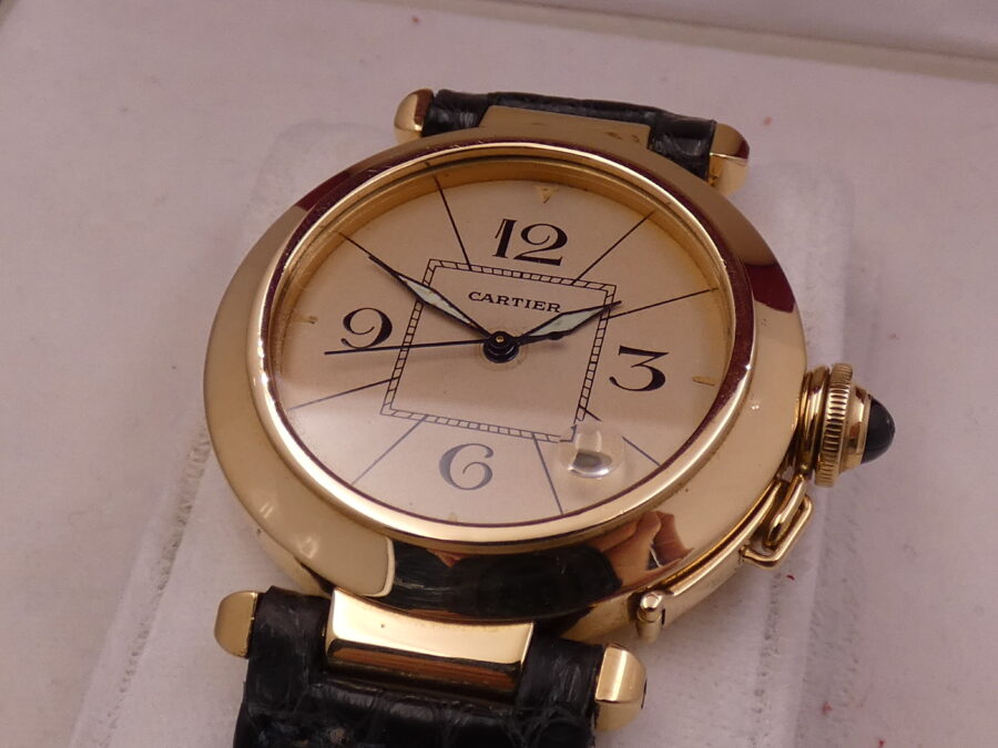 Cartier Pasha 38mm Oro Massiccio 18Kt  Anni 90's Automatico Con Scatola - immagine 10