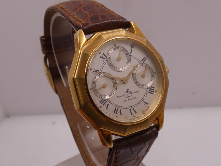 Baume & Mercier Riviera Complication Triple Date N.O.S. Oro 18Kt BOX&PAPERS LIMITED EDITION Anni 90 - immagine 10