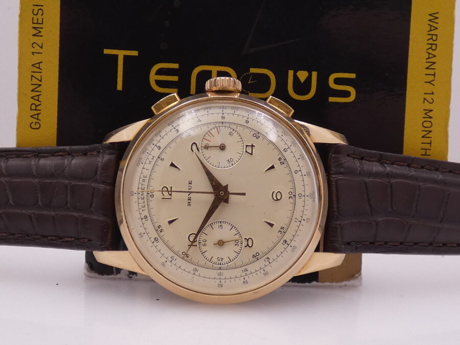 Revue Cronografo Oversize 38mm Oro Rosa 18Kt Calibro Angelus 215 APPENA REVISIONATO '50s Column Wheel - immagine 2