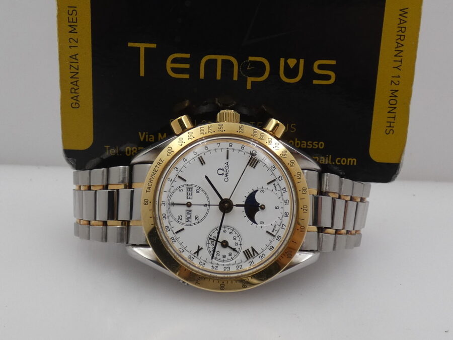 Omega Speedmaster Triple Date Moonphases BOX&PAPERS Italia Acciaio & Oro 18Kt 175.0034 Automatico Anno 1992 - immagine 2