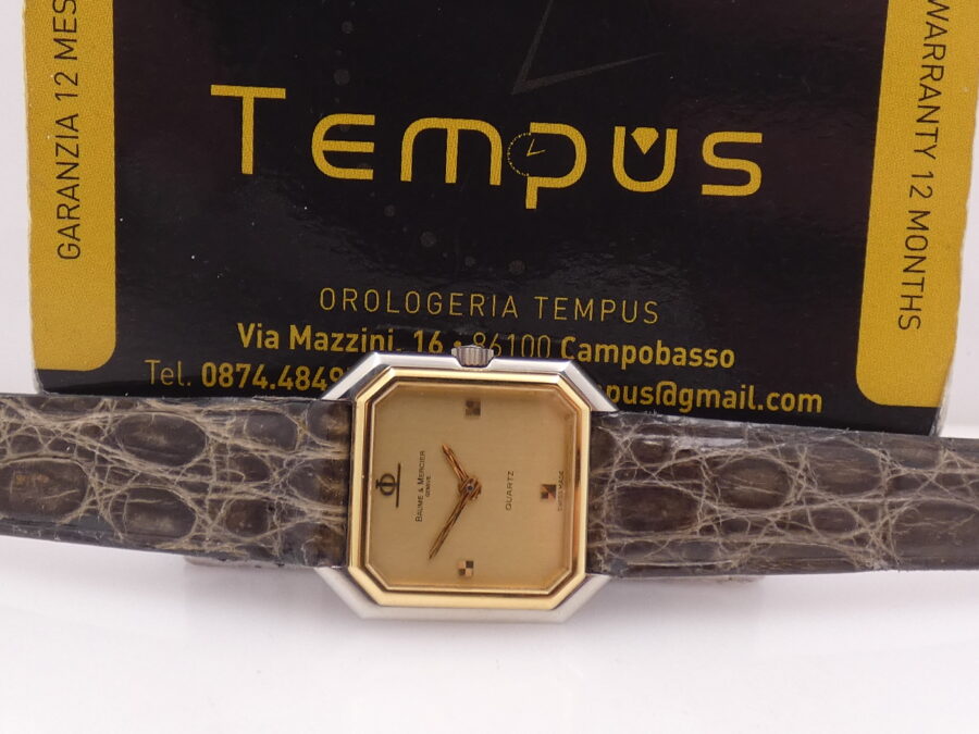 Baume & Mercier Octagon Lady N.O.S. B4859 Acciaio & Oro 18Kt New Old Stock Anni 80's With BOX - immagine 2