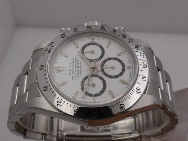 Rolex Daytona Zenith 16520 Cosmograph NEVER POLISHED White Dial ANNO 1998 Automatico Acciaio