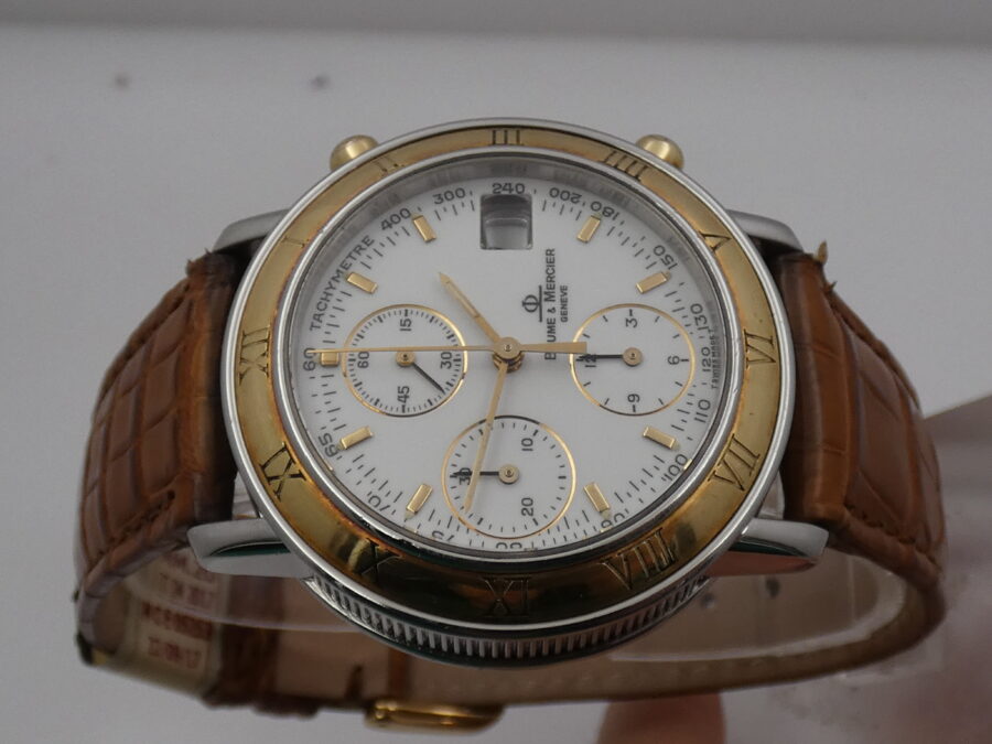 Baume & Mercier Cronografo Baumatic Transpacific  18kt Oro & Acciaio 6104.018 Automatico ANNI 90's With Box