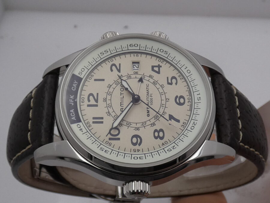 Hamilton Khaki Navy Utc GMT H775250 LIKE NEW Tripla Corona BOX&PAPERS Automatico Acciaio