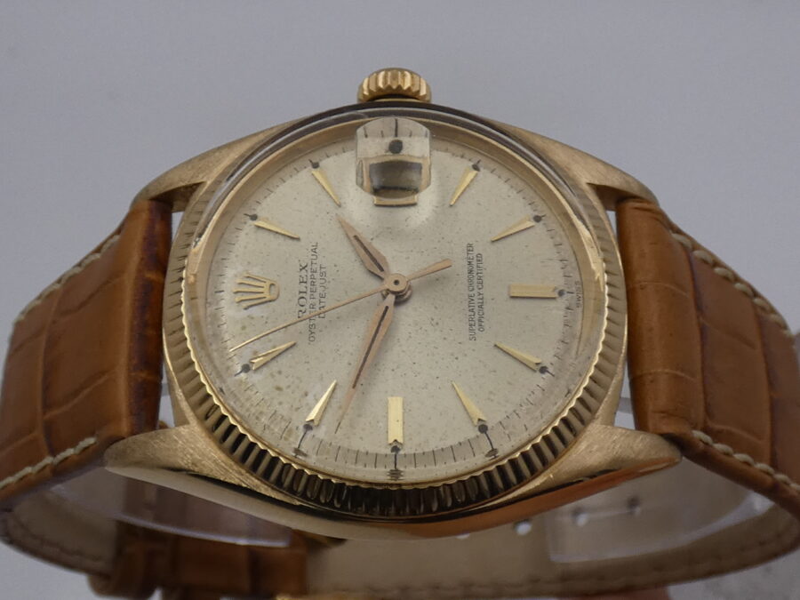 Rolex Datejust 36 Rare 1601 Oro Massiccio 18Kt Original Dial Leaf Hands ANNI'60 JUST SERVICED Automatico