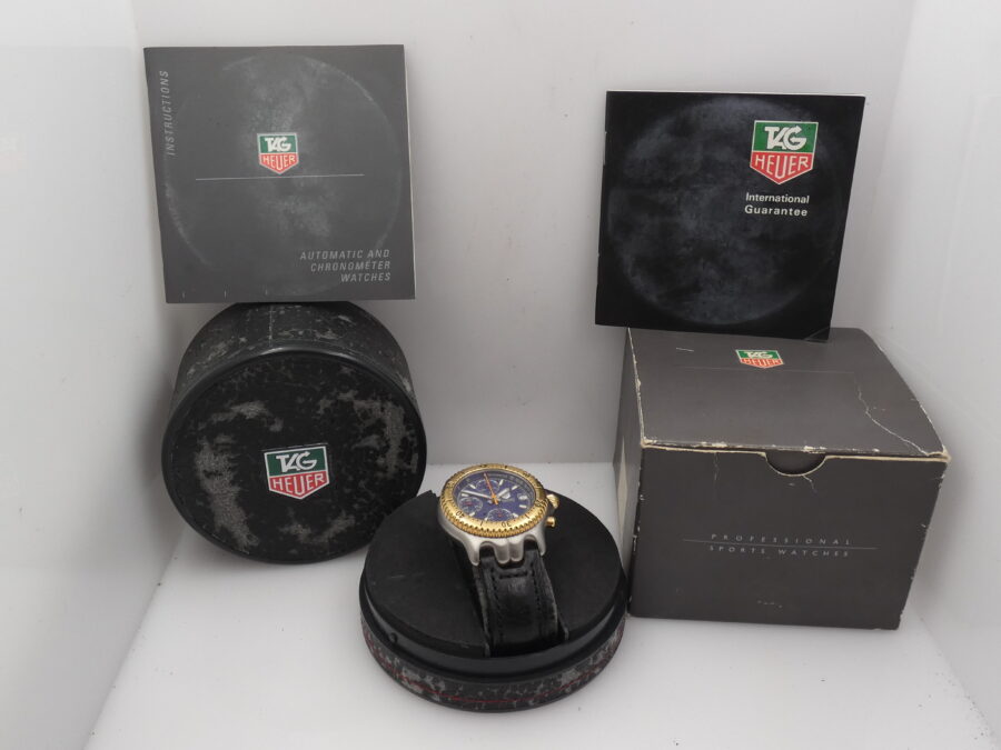 Cronografo TAG Heuer SEL 200m CG 2121 R0 Ghiera Oro 18Kt BOX&PAPERS Automatico Acciaio ANNI '90s - immagine 11