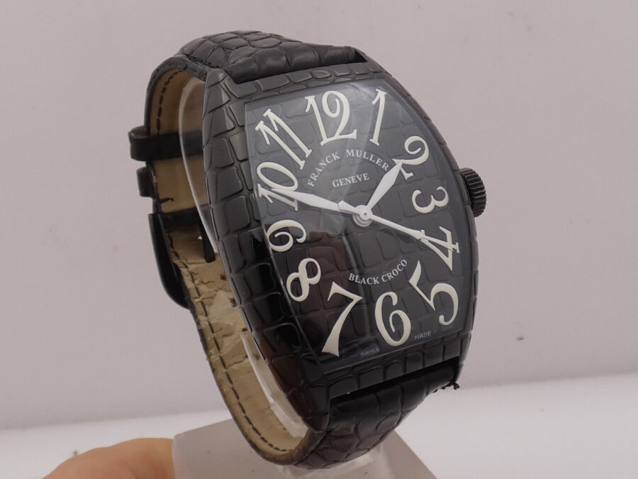 Franck Muller 8880 Curvex Black Croco Tonneau Automatico Acciaio PVD Nero - immagine 11