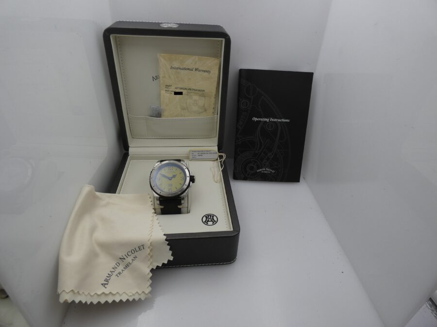 Armand Nicolet Tramelan Military A713 46mm BOX&PAPERS Automatico Acciaio - immagine 12