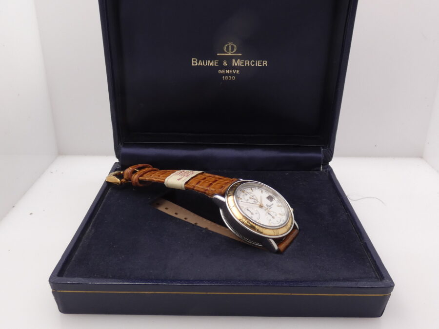 Baume & Mercier Cronografo Baumatic Transpacific  18kt Oro & Acciaio 6104.018 Automatico ANNI 90's With Box - immagine 12