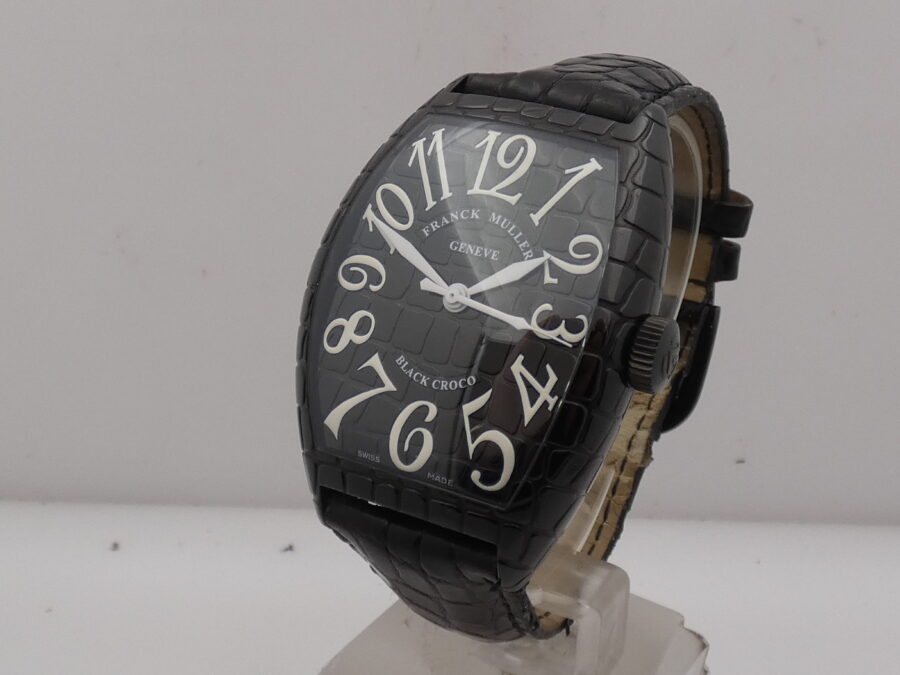 Franck Muller 8880 Curvex Black Croco Tonneau Automatico Acciaio PVD Nero - immagine 12