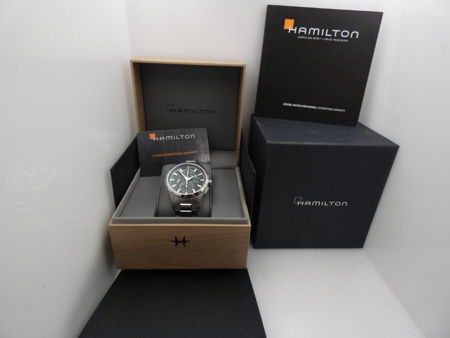 Hamilton Broadway DayDate Cronografo H435160 NUOVO BOX&PAPERS Anno 2021 Automatico Acciaio - immagine 12