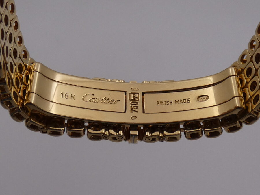 Cartier Extremaly Rare Tank Louis Paris 18Kt Full Gold Factory Diamonds&Tourmalines With BOX Lady - immagine 14