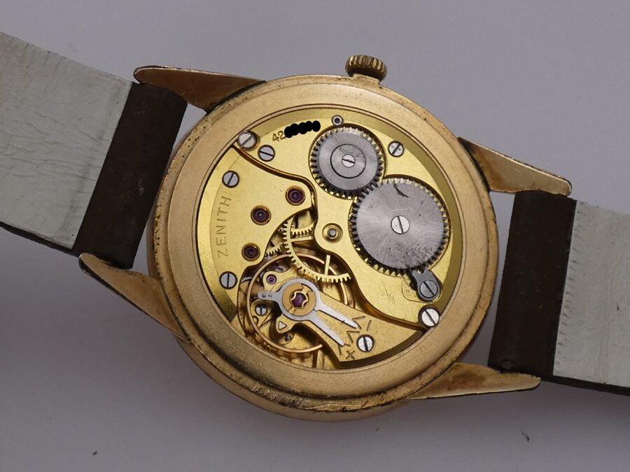 Zenith Vintage Oversize Big Second 36mm ANNO 1953 Laminato Oro 18Kt Carica Manuale - immagine 16