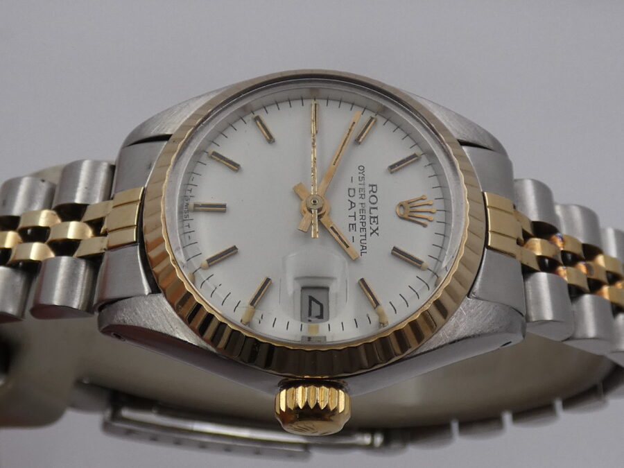 Rolex Oyster Perpetual Lady Date 6917 Acciaio & Oro 18 Kt Anno 1981 Bracciale Jubilee - immagine 3