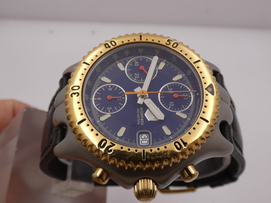 Cronografo TAG Heuer SEL 200m CG 2121 R0 Ghiera Oro 18Kt BOX&PAPERS Automatico Acciaio ANNI '90s - immagine 3