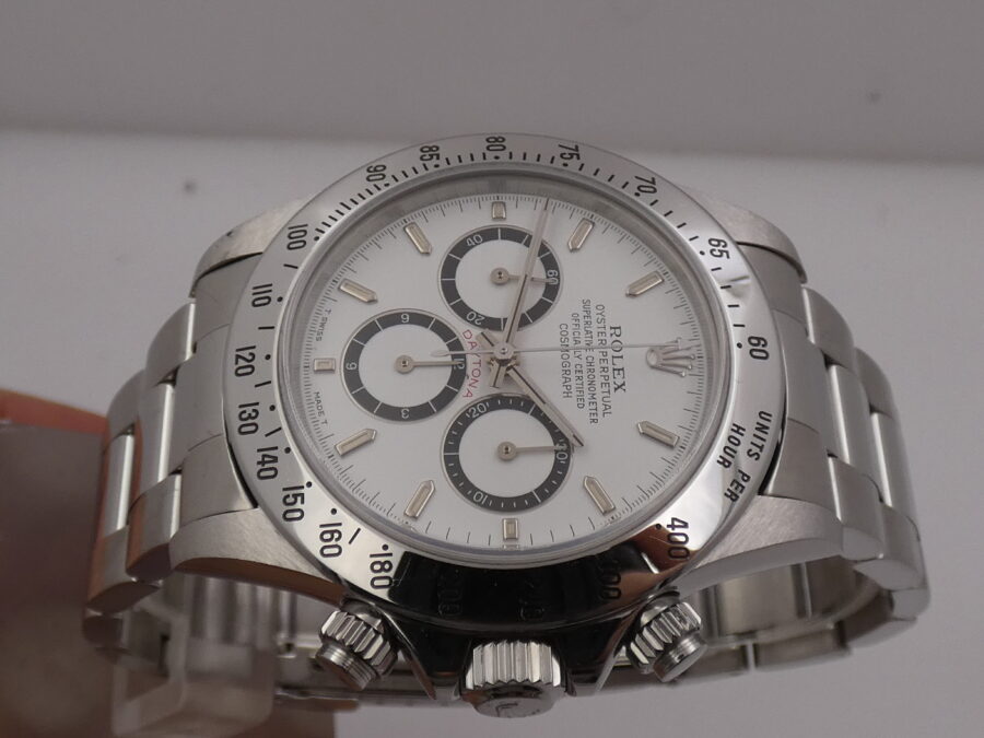 Rolex Daytona Zenith 16520 Cosmograph NEVER POLISHED White Dial ANNO 1998 Automatico Acciaio - immagine 3