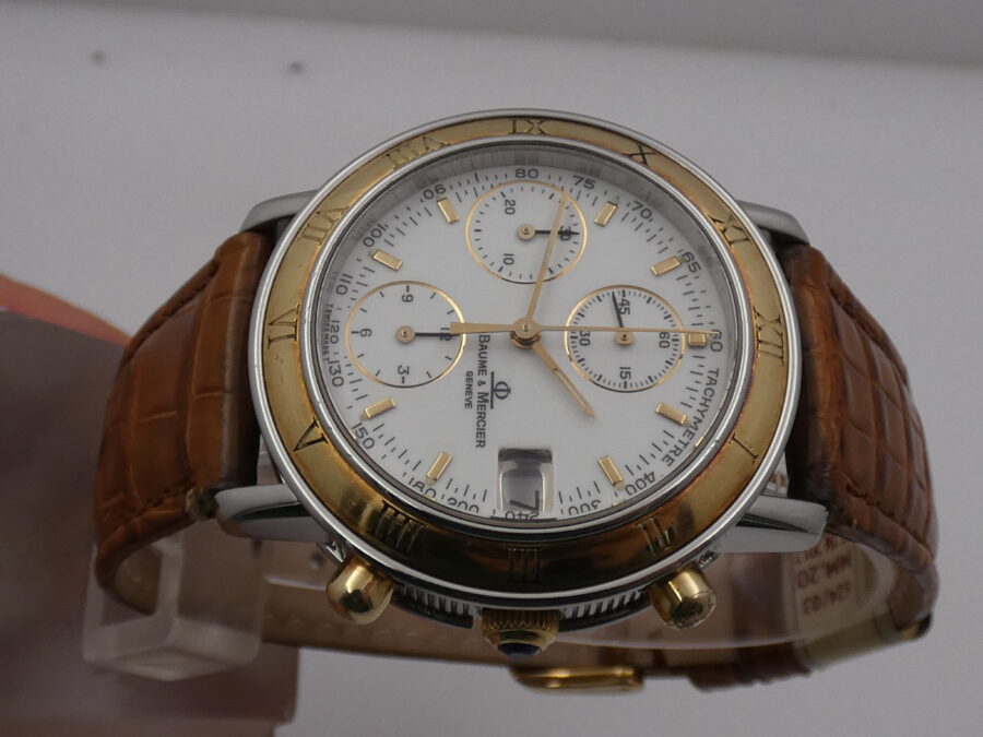 Baume & Mercier Cronografo Baumatic Transpacific  18kt Oro & Acciaio 6104.018 Automatico ANNI 90's With Box - immagine 3