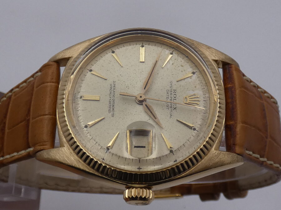 Rolex Datejust 36 Rare 1601 Oro Massiccio 18Kt Original Dial Leaf Hands ANNI'60 JUST SERVICED Automatico - immagine 3