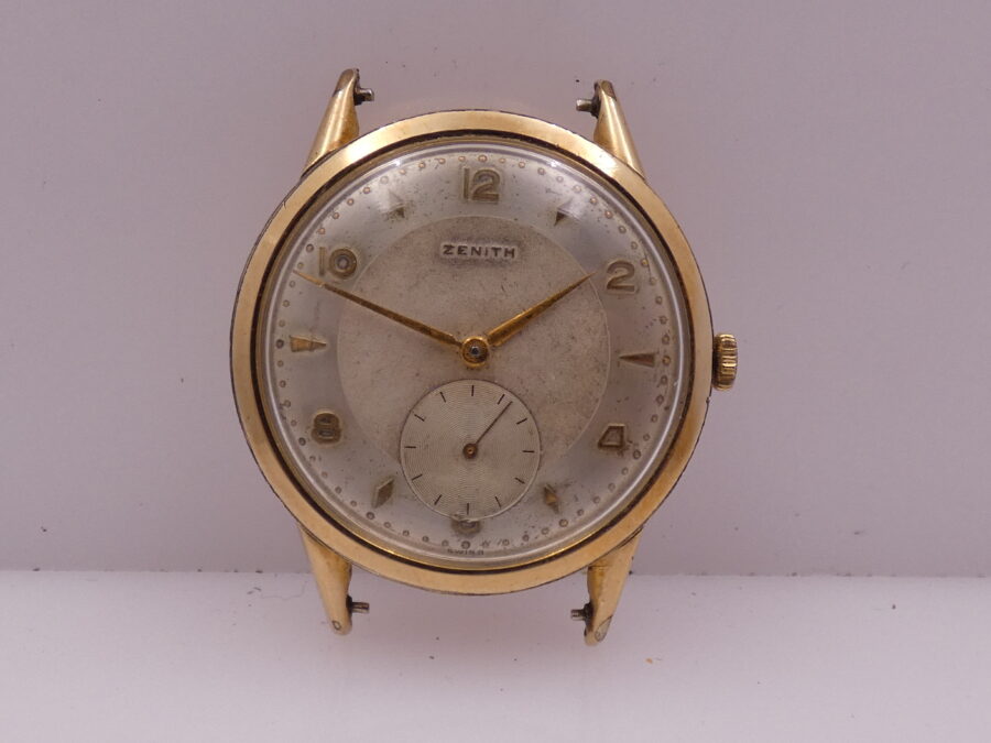 Zenith Vintage Oversize Big Second 36mm ANNO 1953 Laminato Oro 18Kt Carica Manuale - immagine 4