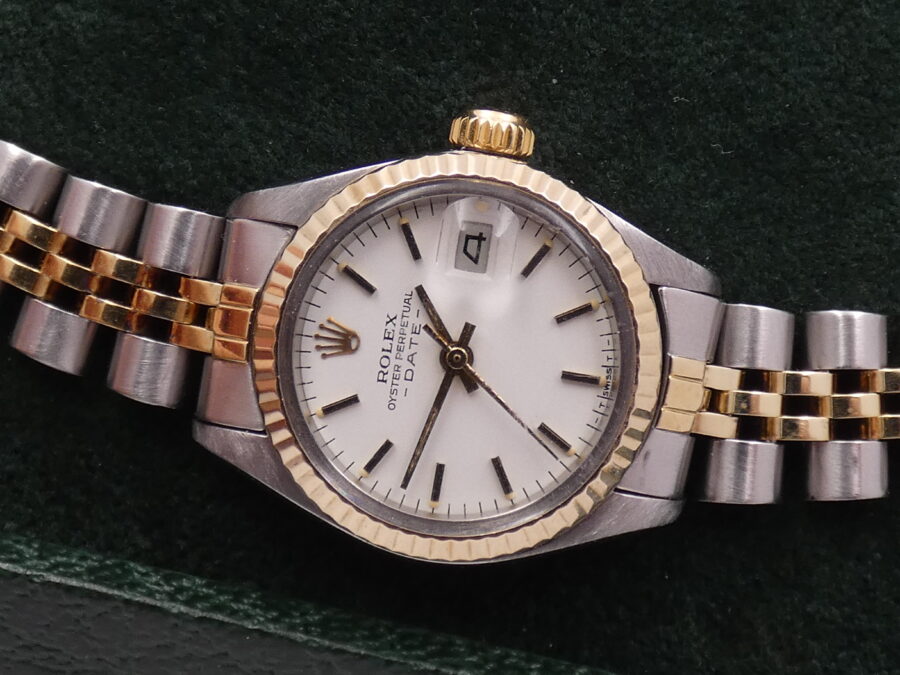 Rolex Oyster Perpetual Lady Date 6917 Acciaio & Oro 18 Kt Anno 1981 Bracciale Jubilee - immagine 4