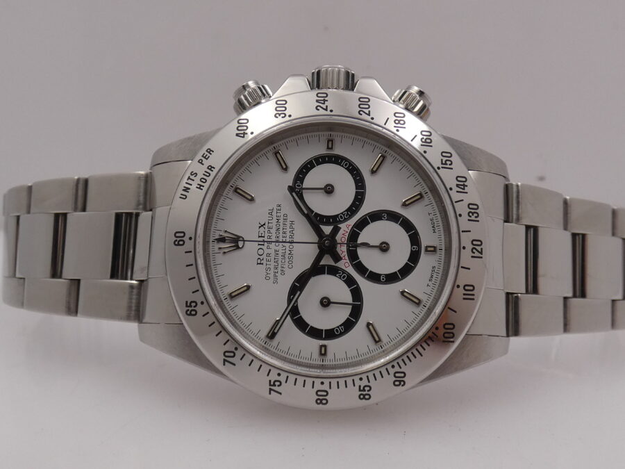 Rolex Daytona Zenith 16520 Cosmograph NEVER POLISHED White Dial ANNO 1998 Automatico Acciaio - immagine 4