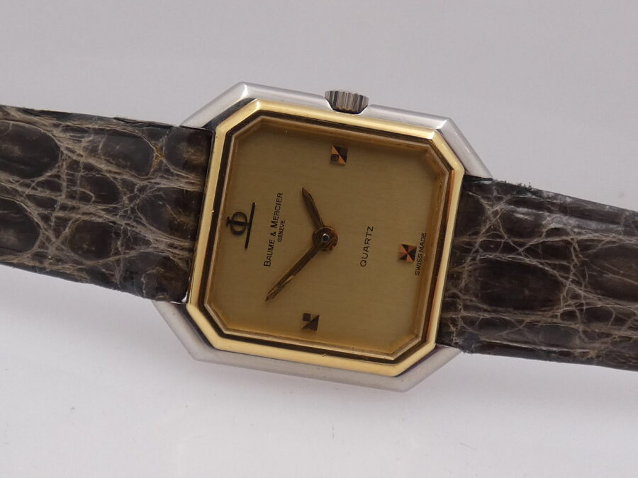 Baume & Mercier Octagon Lady N.O.S. B4859 Acciaio & Oro 18Kt New Old Stock Anni 80's With BOX - immagine 4