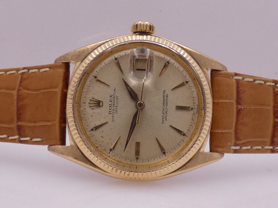 Rolex Datejust 36 Rare 1601 Oro Massiccio 18Kt Original Dial Leaf Hands ANNI'60 JUST SERVICED Automatico - immagine 4