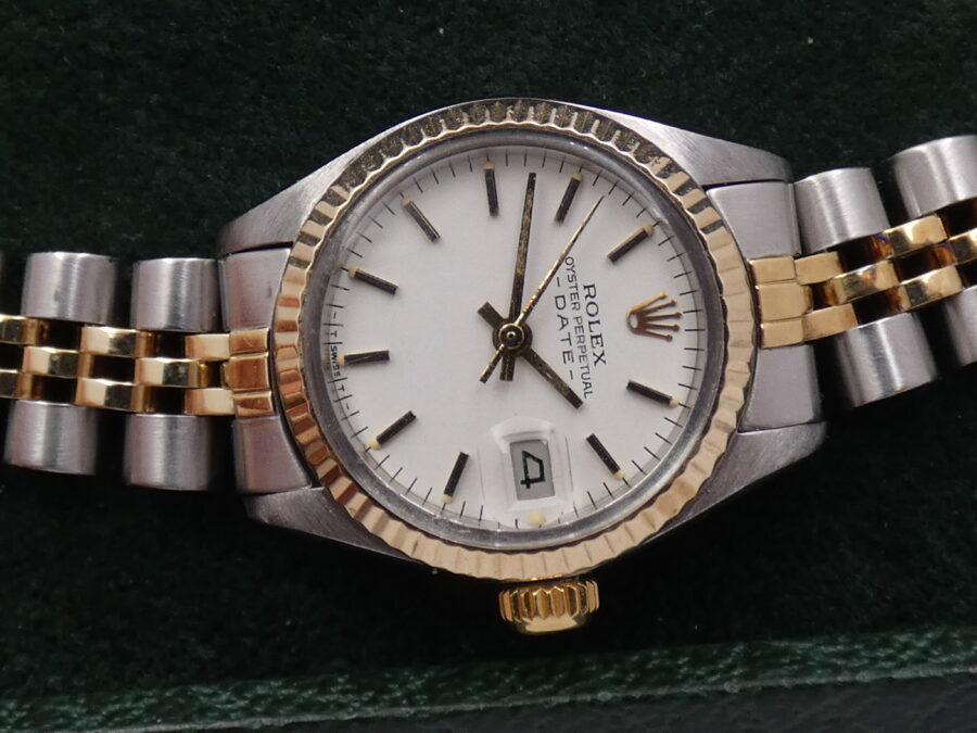 Rolex Oyster Perpetual Lady Date 6917 Acciaio & Oro 18 Kt Anno 1981 Bracciale Jubilee - immagine 5