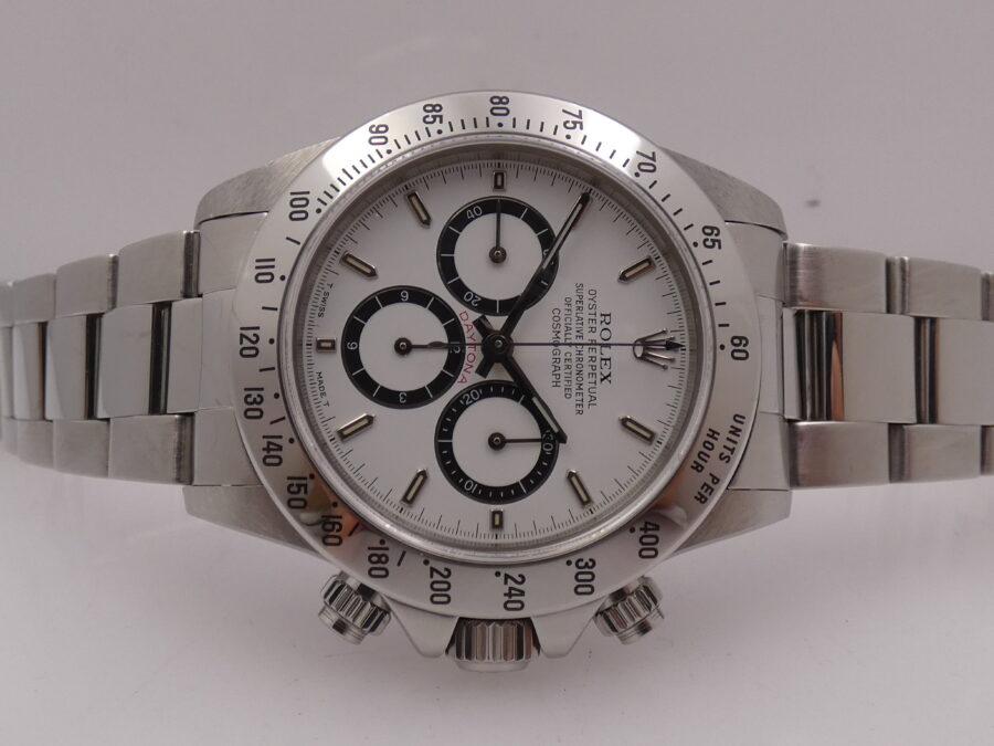 Rolex Daytona Zenith 16520 Cosmograph NEVER POLISHED White Dial ANNO 1998 Automatico Acciaio - immagine 5