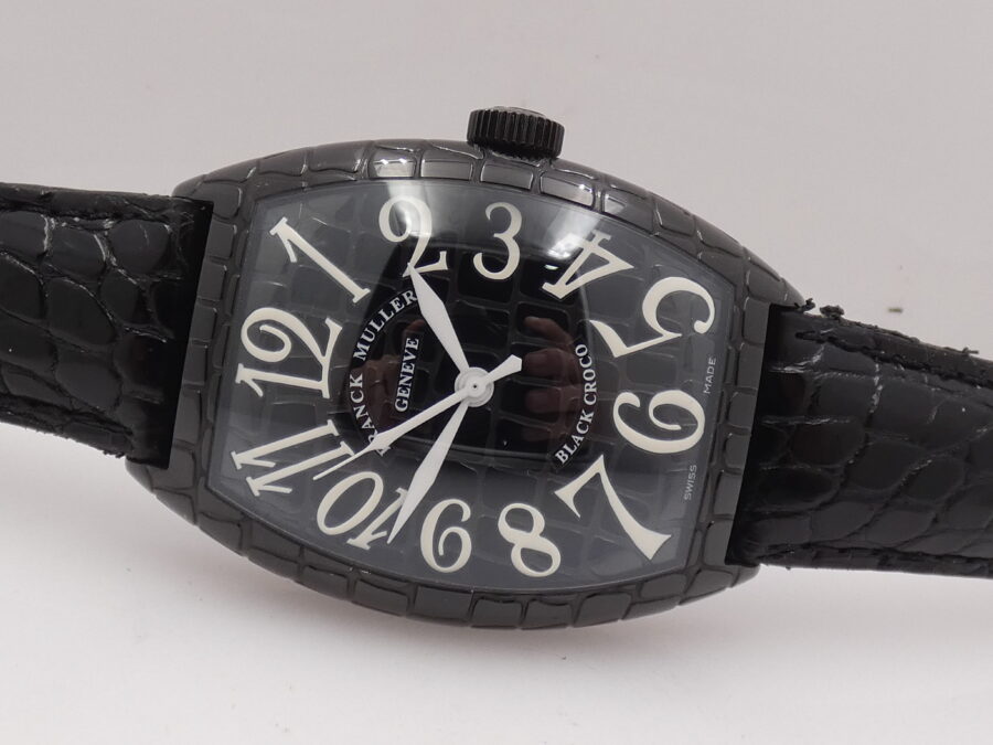 Franck Muller 8880 Curvex Black Croco Tonneau Automatico Acciaio PVD Nero - immagine 5