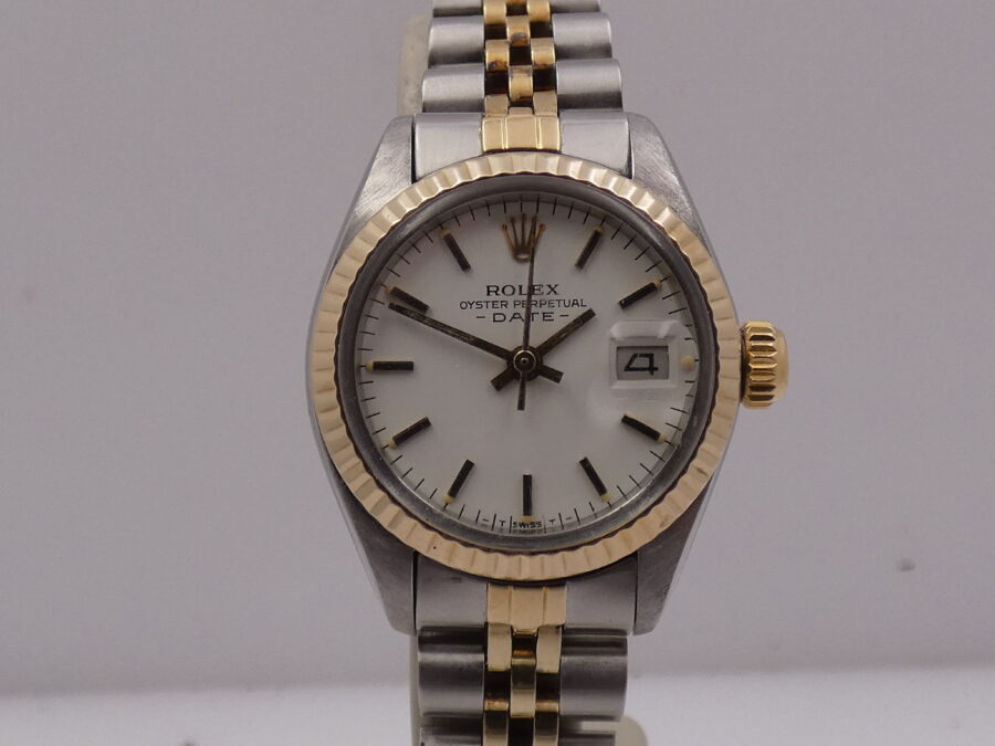 Rolex Oyster Perpetual Lady Date 6917 Acciaio & Oro 18 Kt Anno 1981 Bracciale Jubilee - immagine 6