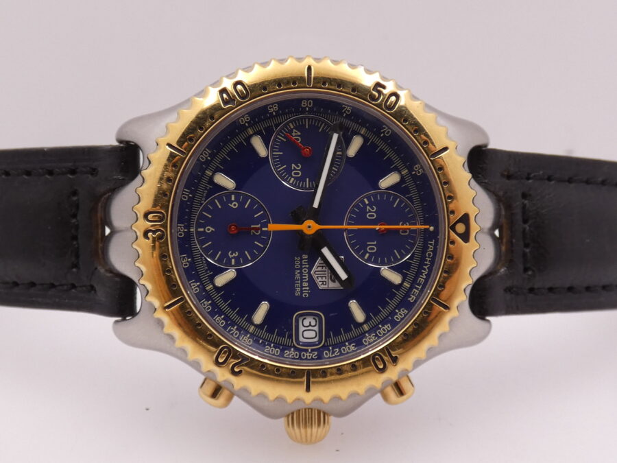 Cronografo TAG Heuer SEL 200m CG 2121 R0 Ghiera Oro 18Kt BOX&PAPERS Automatico Acciaio ANNI '90s - immagine 6