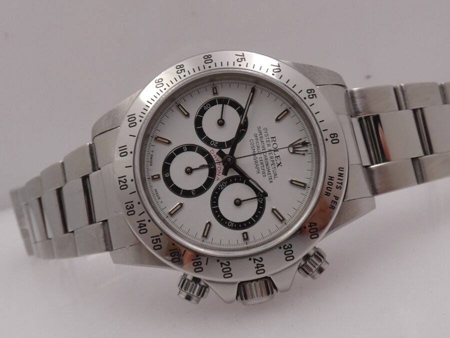 Rolex Daytona Zenith 16520 Cosmograph NEVER POLISHED White Dial ANNO 1998 Automatico Acciaio - immagine 6