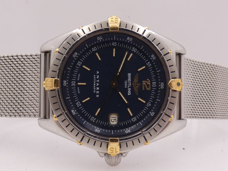 Breitling Antares B10048 Automatico Acciaio & Oro 18 Kt Blue Dial ANNI '90 - immagine 7